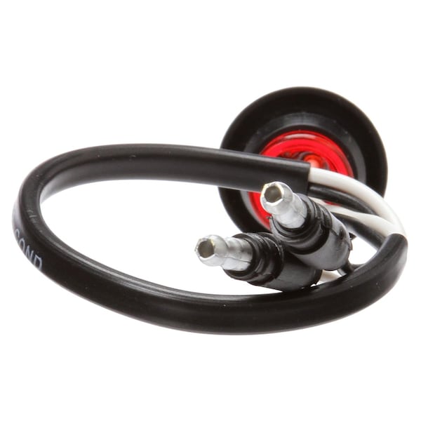 Truck-Lite Led, Red Round, 1 Diode, Marker Clearance Light, Pc, Black Rubber Grommet Mount, 33075R - main